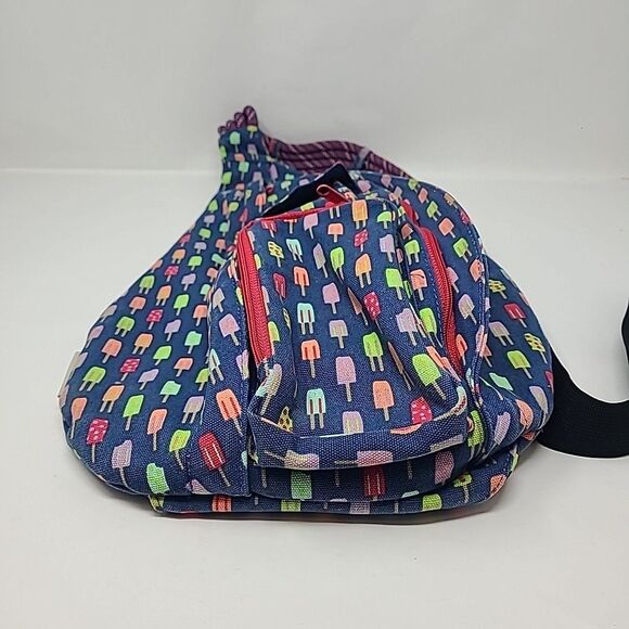 KAVU Crossbody Backpack Sling Rope Blue Multicolor Popsicle Ice Cream Print - Picture 5 of 10